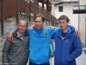 Lindic (r.), Cesen und Prezelj (l.) 2015 in Courmayeur