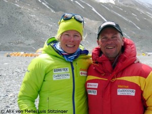 Alix von Melle und Luis Stitzinger im "Chinese Base Camp" auf der Everest-Nordseite