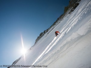 Dani Arnold am 22. April in der Matterhorn Nordwand