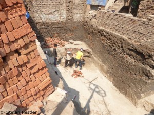 Construction work in the tourist district of Thamel