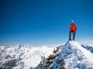 Dani on the summit of the Matterhorn after his speed record