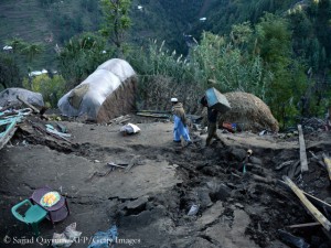 Earthquake-hit village in northern Pakistan