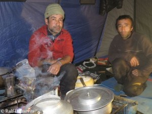 Cook Essan and kitchen helper Karim