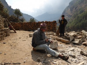 Construction work in the Khumbu area