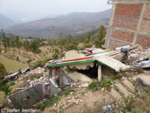 Earthquake damage in Sangachok