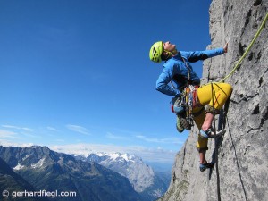 Gerry climbing the Wendenstoecke in Switzerland 