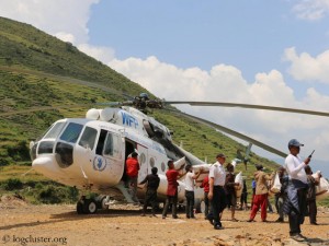 Earthquake relief by helicopter