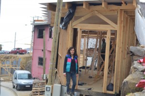 Carolina Moraes is building houses that are better than what local residents live in before the fire (Photo: E. O'Neill) 