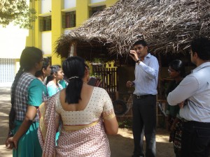 Mathew conducts awareness campaigns in schools and residential areas in Chennai. Here, he talks to some students and teachers at a school. 