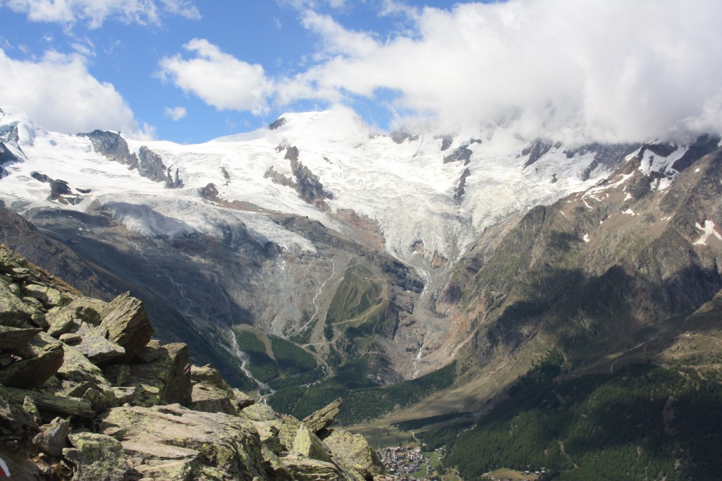Alpine glacier like these in Saas-Fee, Switzerland, have declined dramtically in recent decades. (I.Quaile)