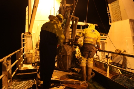 Investigating the undersea secrets of the Arctic night from the research vessel Helmer Hanssen (Pic: I.Quaile)