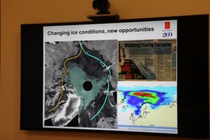 Pedersen showed us how the satellite data shows ice changes