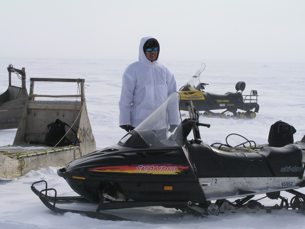 Inupiat guide and bear guard on the sea ice at Barrow. (Pic: I.Quaile)
