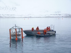 Scientists monitoring the effects of CO2 concentrations in Arctic water