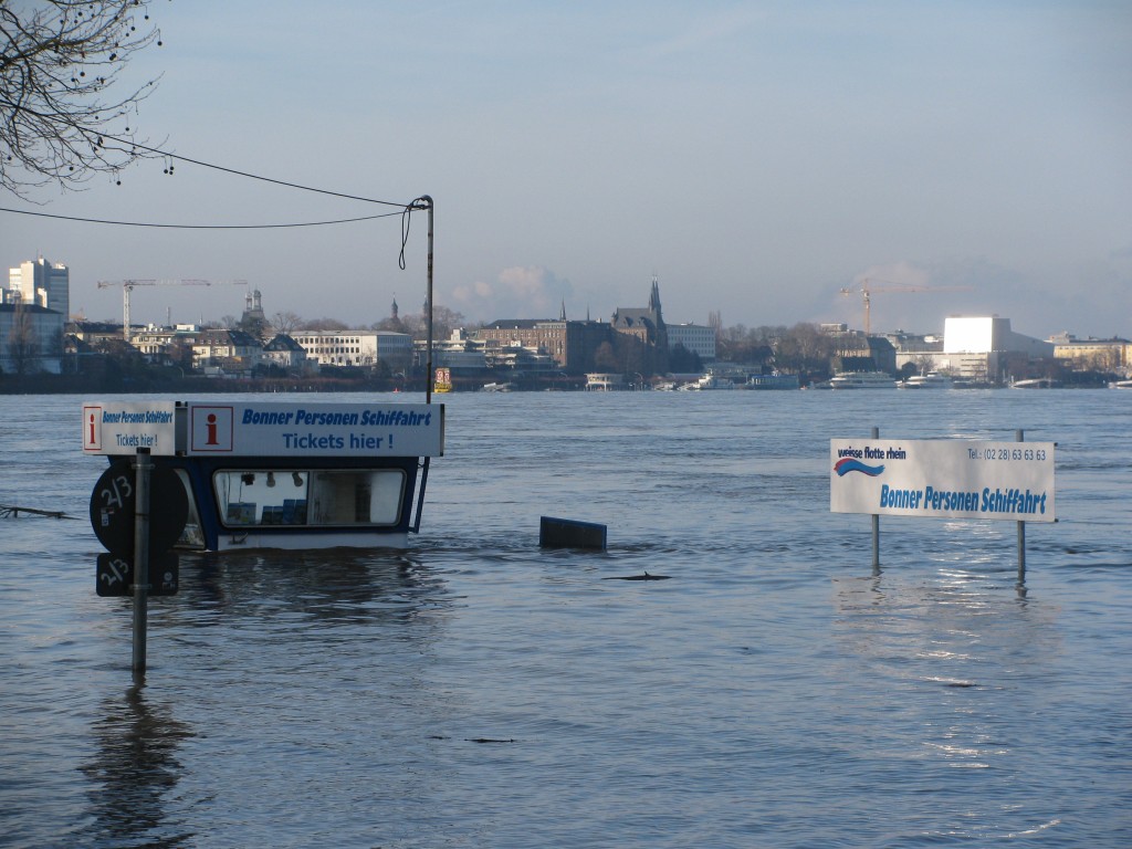Rhine booth under water 2011
