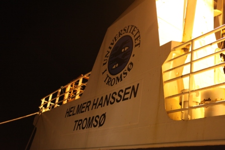 The Helmer Hanssen anchored at Ny Alesund