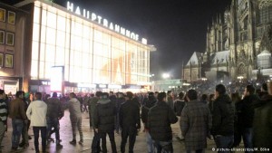 The scene in front of Cologne central station