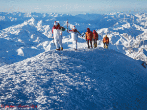 Olympische Fackel auf dem Elbrus