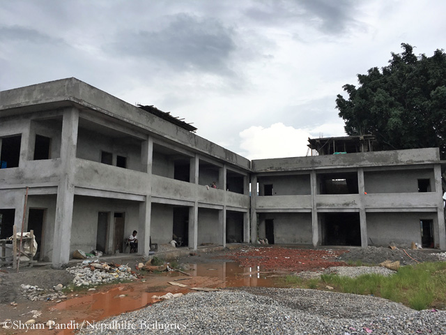 Construction site: School in Thulosirubari August 2017