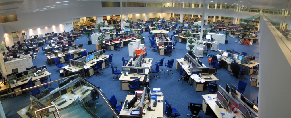 Photo of large newsroom