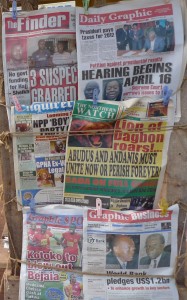 Variety of newspapers front pages