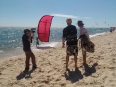 kite surfers on the beach